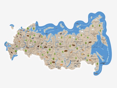 Декоративная карта России из дерева на стену "Родина моя"