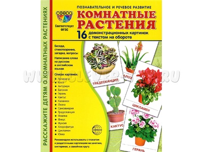 Демонстрационные картинки СУПЕР. Комнатные растения (16 шт.)