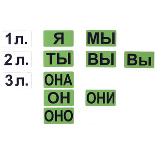 Магнитные карточки "Личные местоимения" (фон зелёный)*