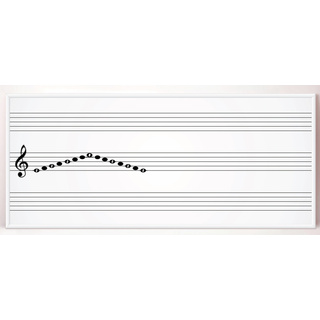Настенная магнитно-маркерная доска с нотным станом и знаками музыкальной нотации (168 х 75 см)