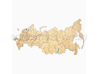 Карта России для детского сада с подсветкой городов (250х580 см)